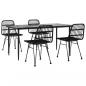 Preview: 5-tlg. Garten-Essgruppe Schwarz Poly Rattan