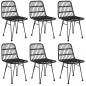 Preview: 7-tlg. Garten-Essgruppe Schwarz Poly Rattan
