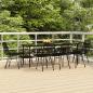 Preview: ARDEBO.de - 9-tlg. Garten-Essgruppe Schwarz Poly Rattan