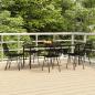 Preview: ARDEBO.de - 7-tlg. Garten-Essgruppe Schwarz Poly Rattan