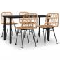 Preview: 5-tlg. Garten-Essgruppe Poly Rattan