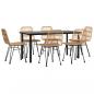 Preview: 7-tlg. Garten-Essgruppe Poly Rattan