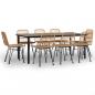 Preview: 9-tlg. Garten-Essgruppe Poly Rattan