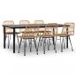 Preview: 7-tlg. Garten-Essgruppe Poly Rattan
