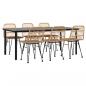 Preview: 7-tlg. Garten-Essgruppe Poly Rattan