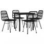 Preview: 5-tlg. Garten-Essgruppe Schwarz Poly Rattan