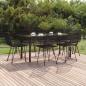 Preview: ARDEBO.de - 7-tlg. Garten-Essgruppe Schwarz Poly Rattan