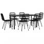 Preview: 7-tlg. Garten-Essgruppe Schwarz Poly Rattan