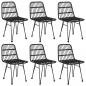 Preview: 7-tlg. Garten-Essgruppe Schwarz Poly Rattan