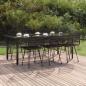 Preview: ARDEBO.de - 7-tlg. Garten-Essgruppe Schwarz Poly Rattan