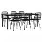 Preview: 7-tlg. Garten-Essgruppe Schwarz Poly Rattan