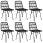 Preview: 7-tlg. Garten-Essgruppe Schwarz Poly Rattan