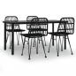 Preview: 5-tlg. Garten-Essgruppe Schwarz Poly Rattan