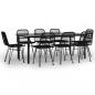 Preview: 9-tlg. Garten-Essgruppe Schwarz Poly Rattan