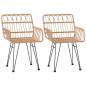 Preview: Gartenstühle 2 Stk. mit Armlehnen 56x64x80 cm PE-Rattan