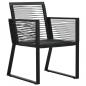 Preview: 7-tlg. Garten-Essgruppe Schwarz PVC-Rattan