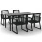 Preview: 5-tlg. Garten-Essgruppe Schwarz PVC Rattan