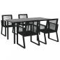 Preview: 5-tlg. Garten-Essgruppe Schwarz PVC Rattan