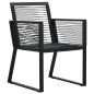 Preview: 5-tlg. Garten-Essgruppe Schwarz PVC Rattan