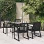 Preview: ARDEBO.de - 5-tlg. Garten-Essgruppe Schwarz PVC Rattan