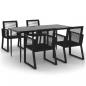 Preview: 5-tlg. Garten-Essgruppe Schwarz PVC Rattan