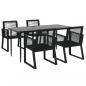 Preview: 5-tlg. Garten-Essgruppe Schwarz PVC Rattan