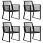 Preview: 5-tlg. Garten-Essgruppe Schwarz PVC Rattan