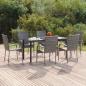 Preview: ARDEBO.de - 7-tlg. Garten-Essgruppe Grau Poly Rattan