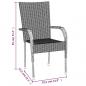 Preview: 7-tlg. Garten-Essgruppe Grau Poly Rattan