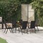 Preview: ARDEBO.de - 7-tlg. Garten-Essgruppe Schwarz und Braun Poly Rattan