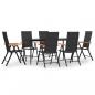 Preview: 7-tlg. Garten-Essgruppe Schwarz und Braun Poly Rattan