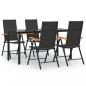 Preview: 5-tlg. Garten-Essgruppe Schwarz und Braun Poly Rattan