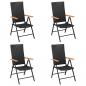 Preview: 5-tlg. Garten-Essgruppe Schwarz und Braun Poly Rattan