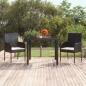 Preview: ARDEBO.de - Gartentisch mit Glasplatte Schwarz 90x90x75 cm Poly Rattan