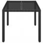 Preview: Gartentisch mit Glasplatte Schwarz 90x90x75 cm Poly Rattan