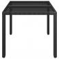 Preview: Gartentisch mit Glasplatte Schwarz 90x90x75 cm Poly Rattan