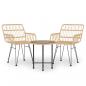 Preview: 3-tlg. Garten-Essgruppe Poly Rattan