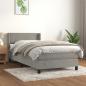Preview: ARDEBO.de - Boxspringbett mit Matratze Hellgrau 90x190 cm Samt