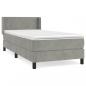 Preview: Boxspringbett mit Matratze Hellgrau 90x190 cm Samt