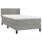 Preview: Boxspringbett mit Matratze Hellgrau 90x190 cm Samt