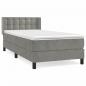 Preview: Boxspringbett mit Matratze Hellgrau 90x190 cm Samt