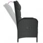 Preview: Gartenbank mit Liegefunktion & Kissen 107cm Poly Rattan Schwarz