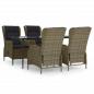 Preview: 5-tlg. Garten-Essgruppe Braun Poly Rattan