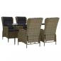 Preview: 5-tlg. Garten-Essgruppe Braun Poly Rattan