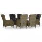 Preview: 7-tlg. Garten-Essgruppe Braun Poly Rattan