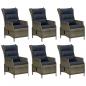 Preview: 7-tlg. Garten-Essgruppe Braun Poly Rattan