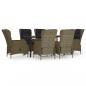 Preview: 7-tlg. Garten-Essgruppe Braun Poly Rattan