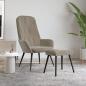 Preview: ARDEBO.de - Relaxsessel mit Hocker Hellgrau Samt