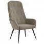 Preview: Relaxsessel mit Hocker Hellgrau Samt