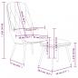 Preview: Relaxsessel mit Hocker Hellgrau Samt